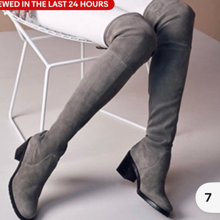 Donald Pliner Women's Dayle Suede Over-The-Knee Boot Storm Size 8.5